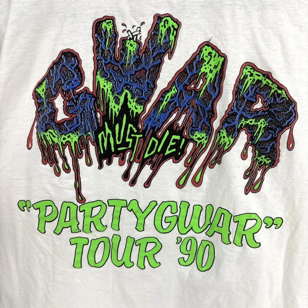 Vintage 80s GWAR Must Die Shirt Party Tour Metal Band Grunge XL 90s SUPER RARE!